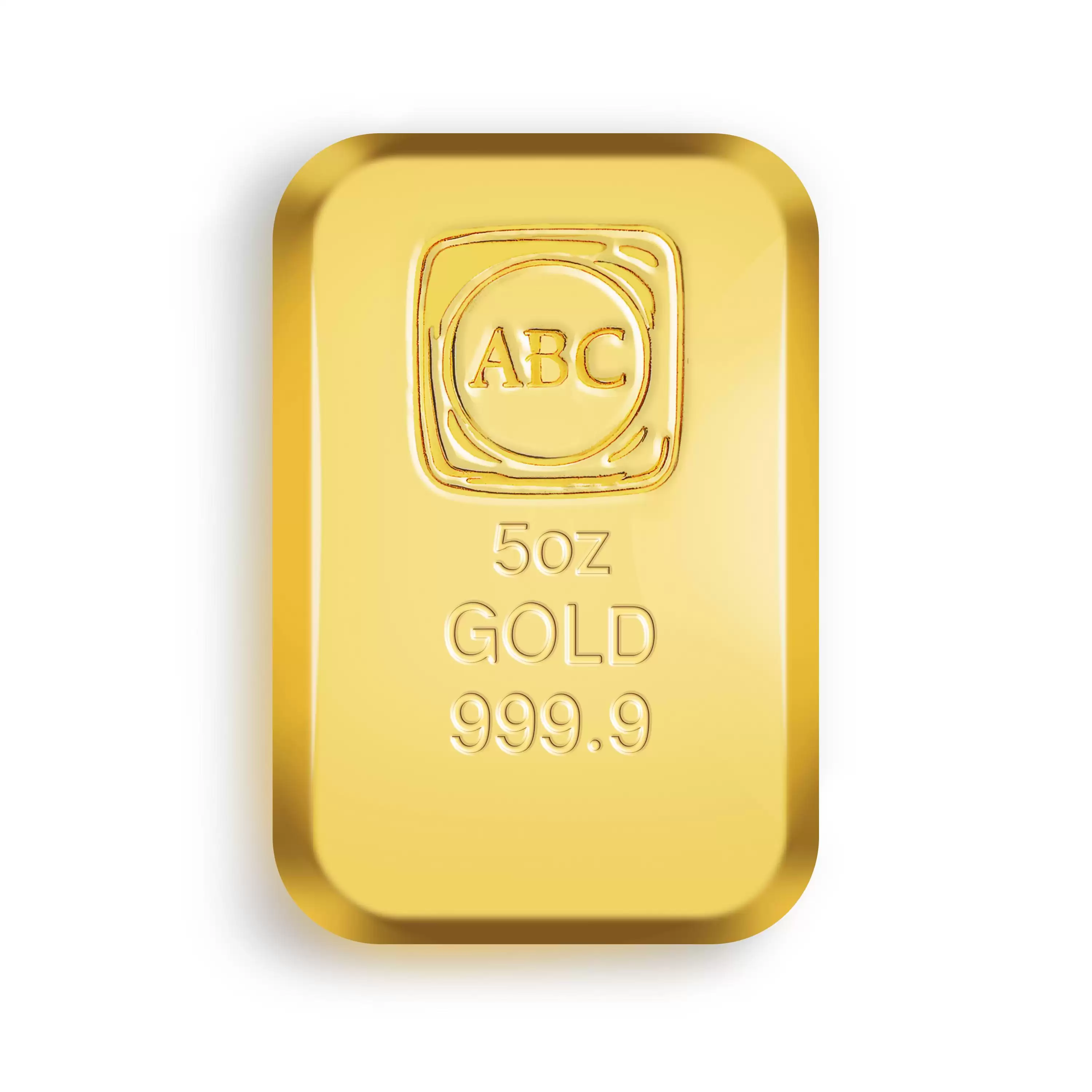  5oz ABC Cast Gold Bar 9999 Purity